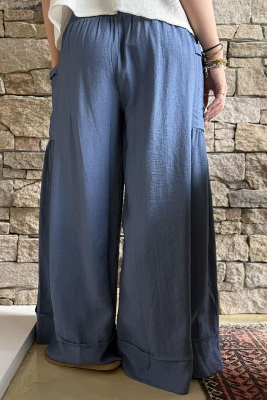 Basso Shirring Sailor Palazzo Pant Airforce